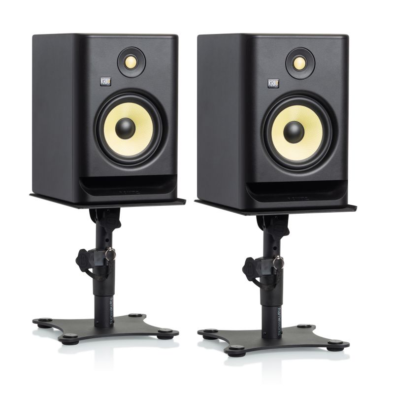 Пара настольных стоек для студийных мониторов Gator Frameworks GFWSPKSTMNDSK Desktop Studio Monitor Stand